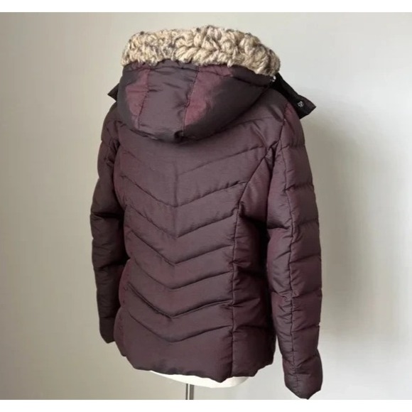 Eddie Bauer Women's 650 Fill‎ Goose Down Puffer Jacket Burgundy Zip Size Large - Picture 12 of 16
